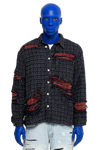 DISTRESSED DOUBLE LAYER FLANNEL