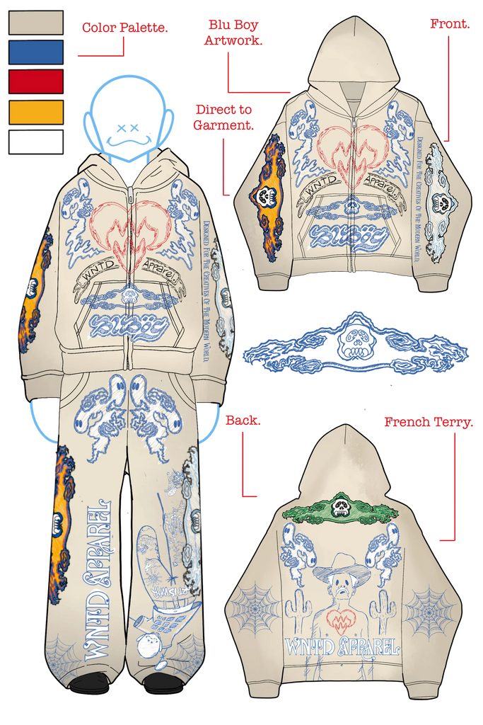 BLU BOY SKETCH ZIP HOODIE – WNTD Apparel