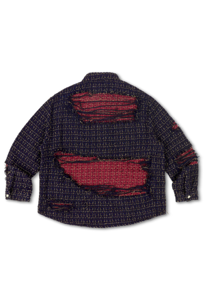 DISTRESSED DOUBLE LAYER FLANNEL