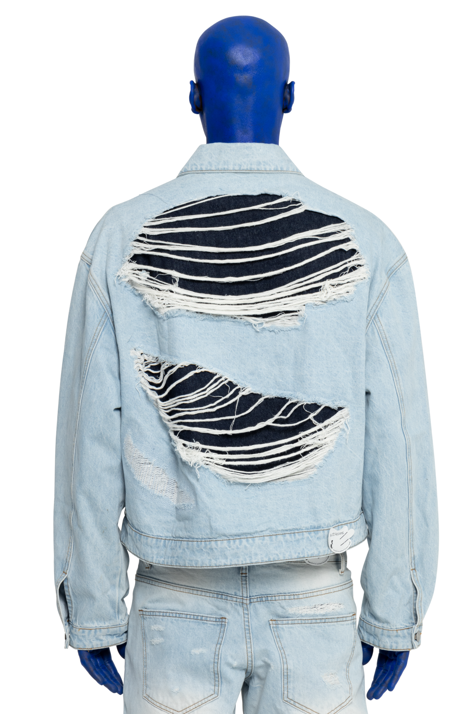 DISTRESSED DOUBLE DENIM JACKET – WNTD Apparel