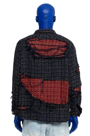 DISTRESSED DOUBLE LAYER FLANNEL