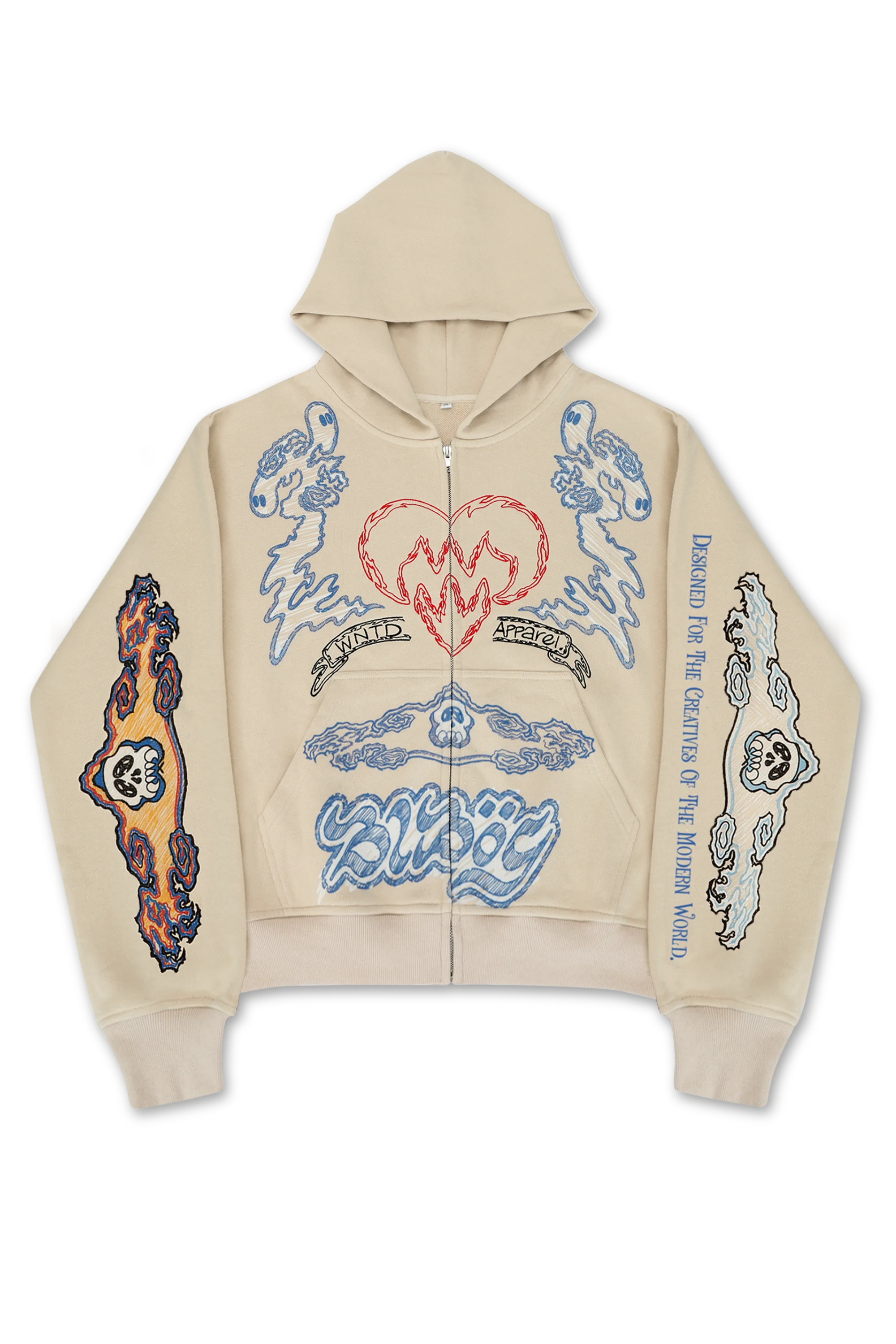 BLU BOY SKETCH ZIP HOODIE