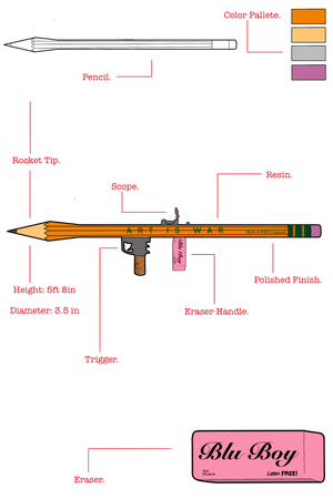 PENCIL ROCKET LAUNCHER SCULPTOR