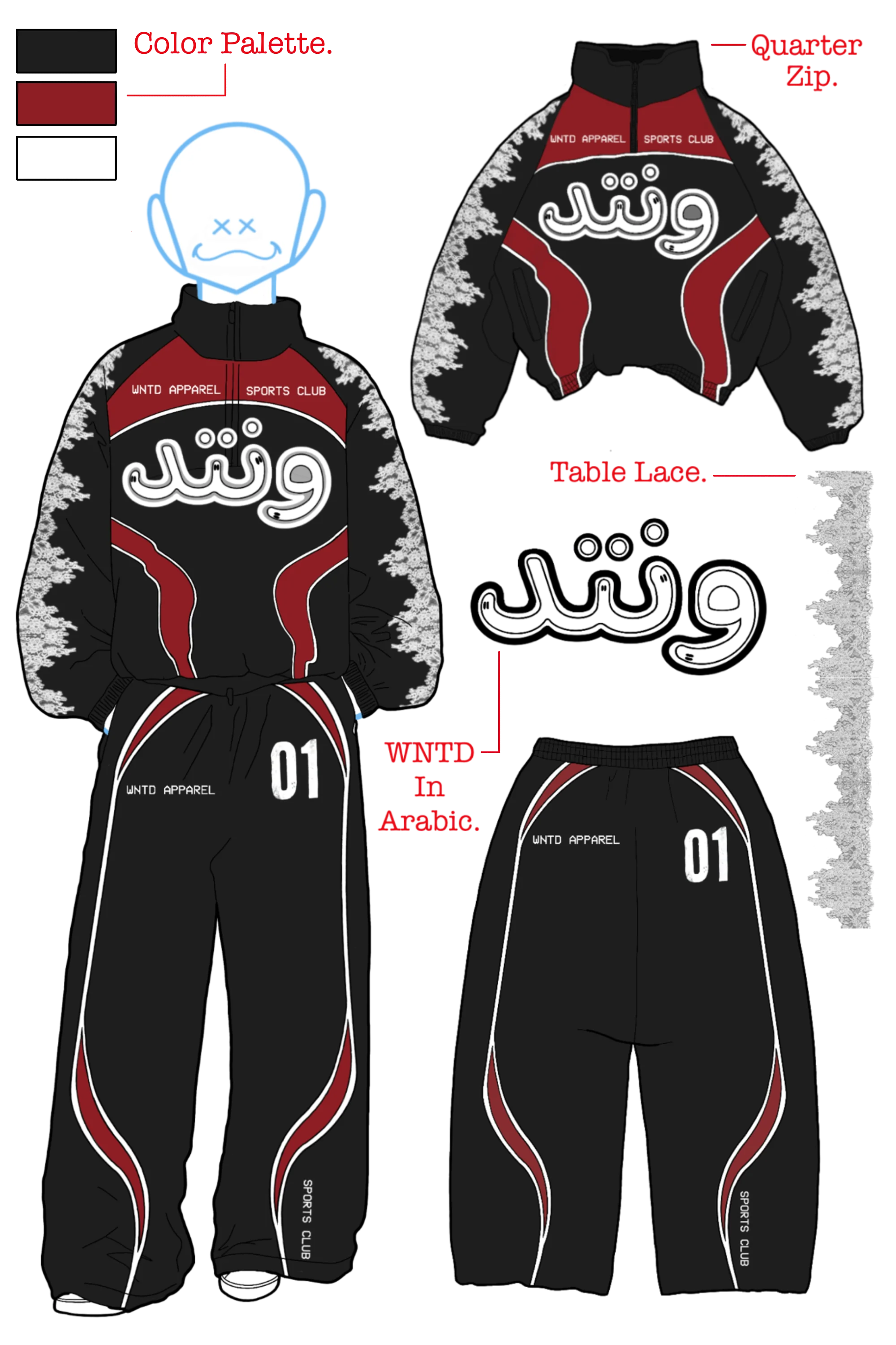 TABLE LACE TRACK PANTS