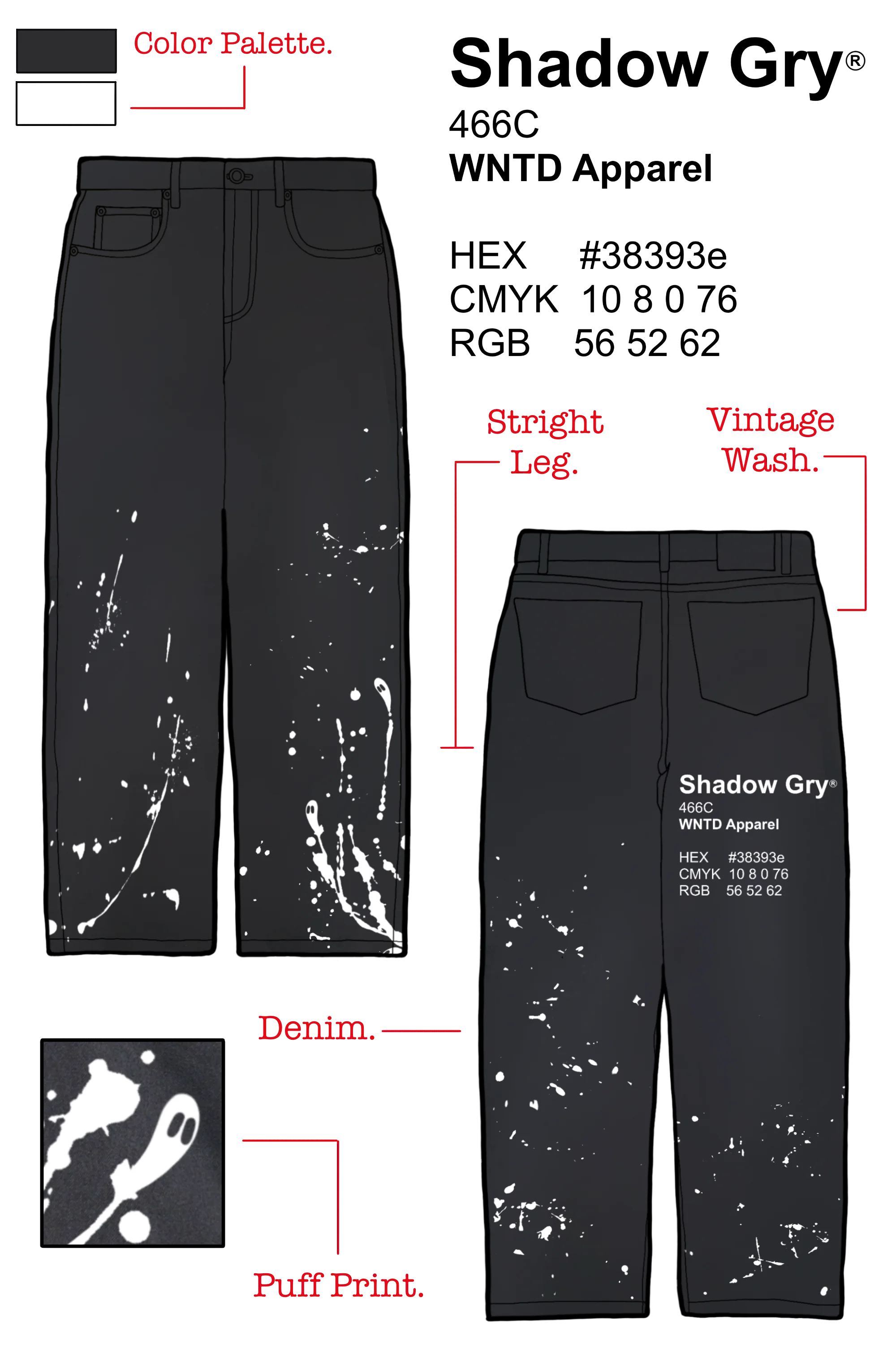 GHOST PAINT DENIM PANTS