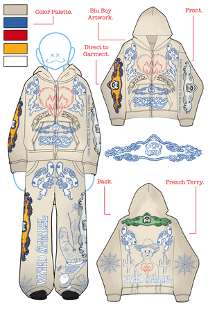 BLU BOY SKETCH ZIP HOODIE