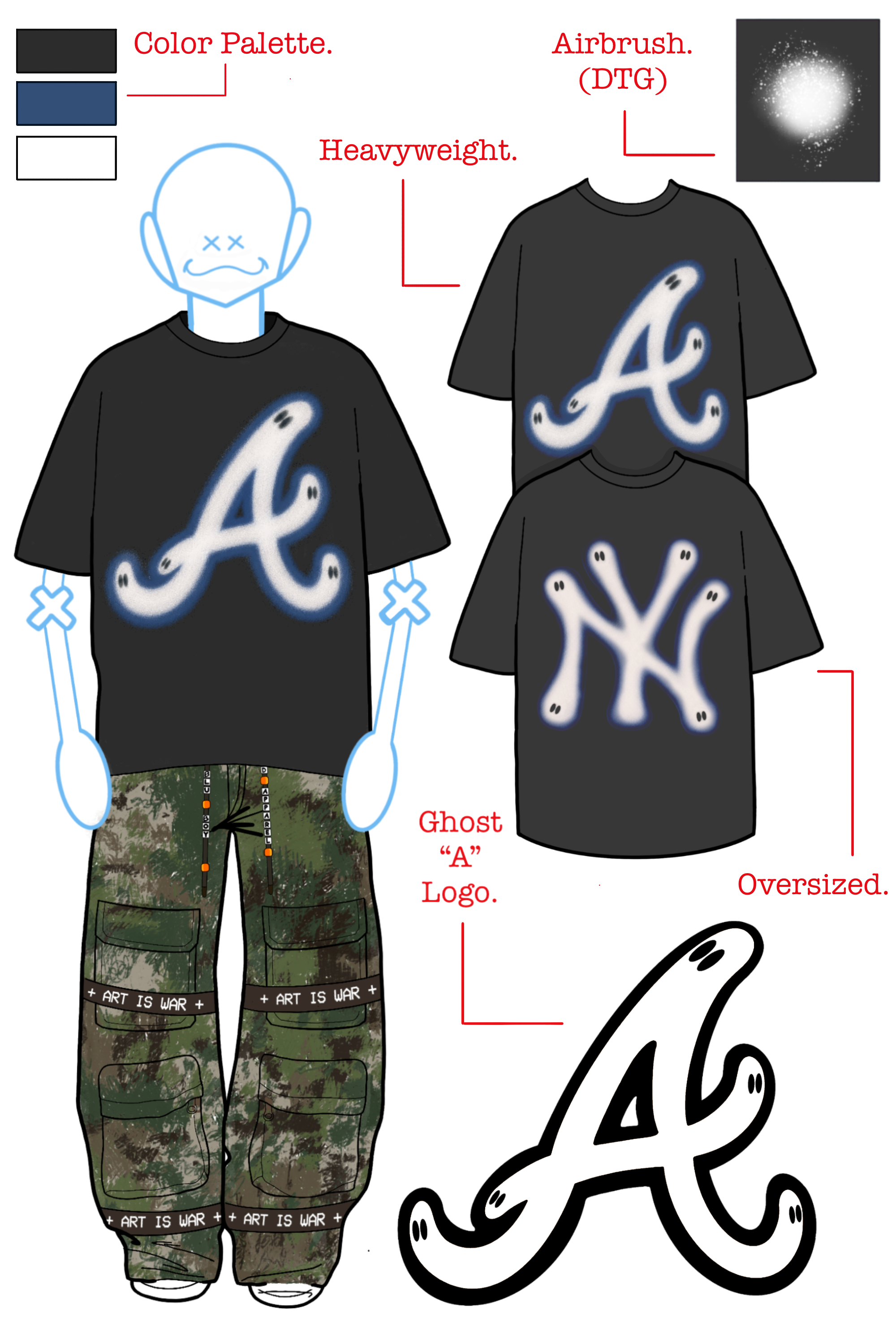GHOST LETTER TEE