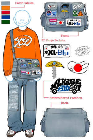 DENIM CARGO UTILITY BAG