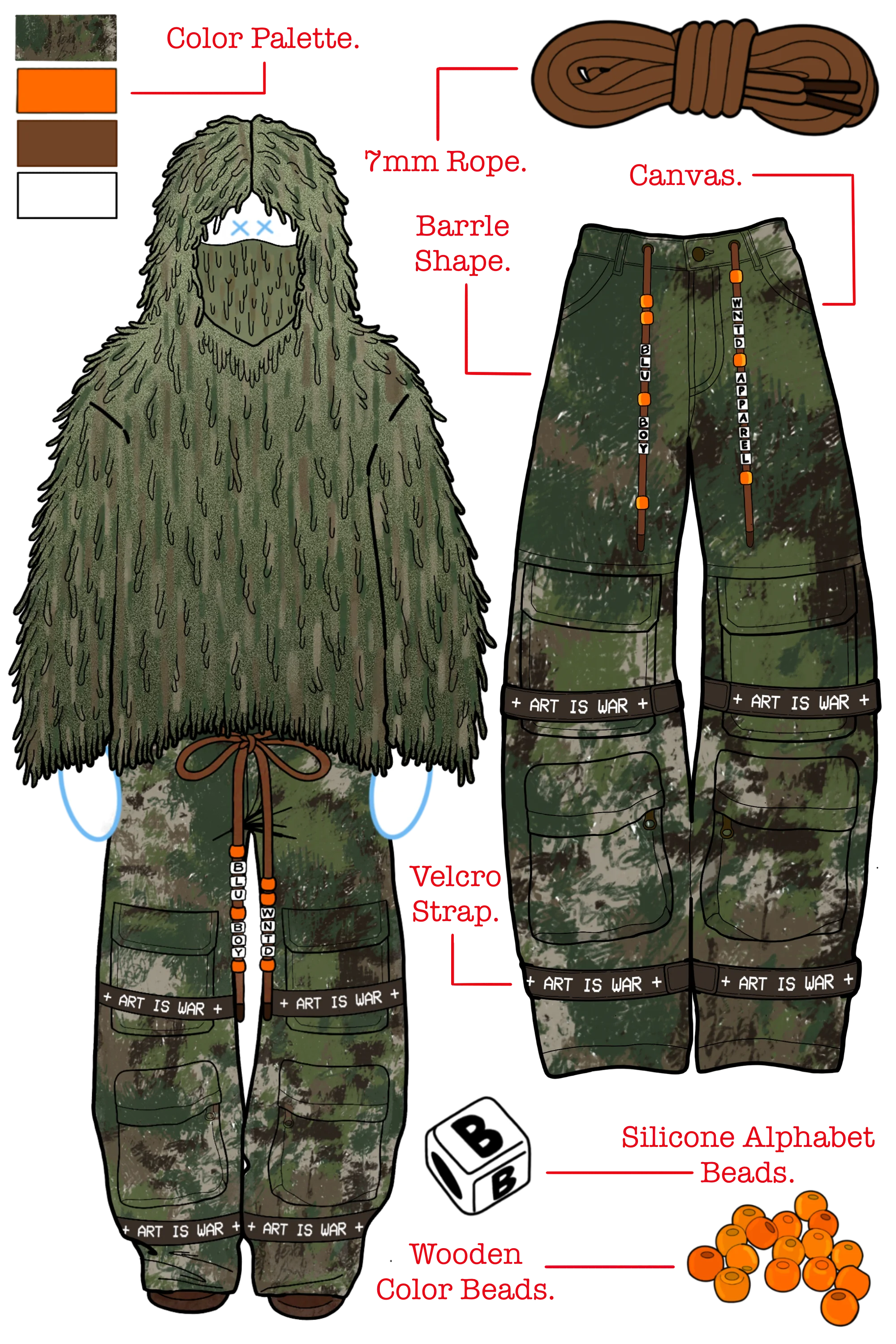 ART IS WAR CARGO PANTS