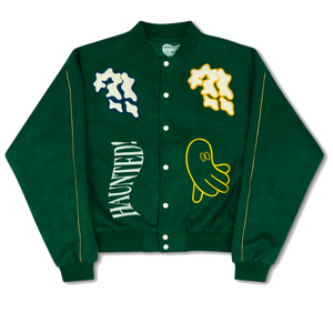 Deathworld varsity sales green jacket